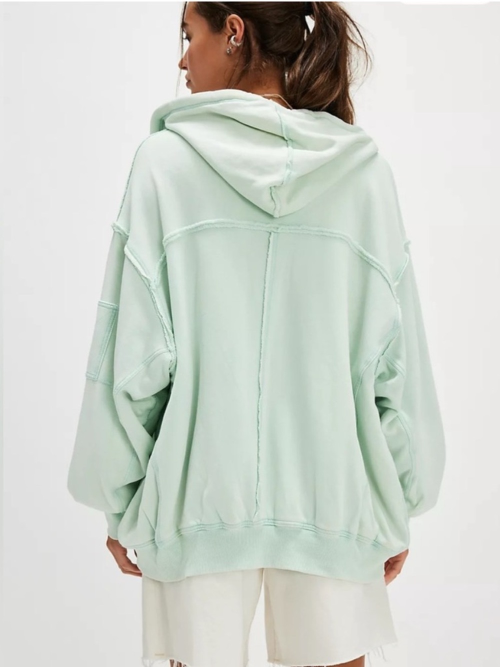 Free People/We The Free By Your Side Lined Hoodie Oversized Zip Jacket - L - Picture 2 of 9